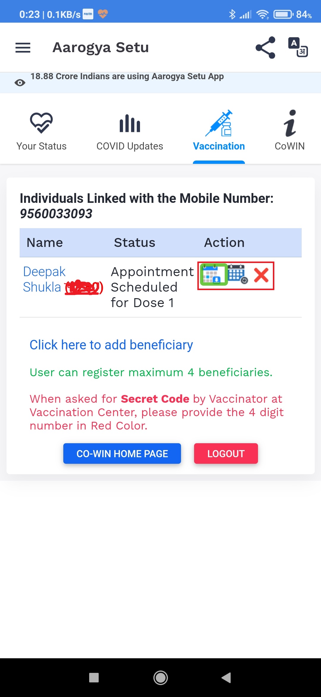 'Download Appointment', 'Reschedule appointment' and 'Delete appointment' links are not read correctly by Talkback