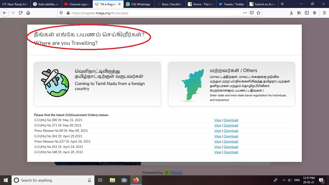 Image Description: A picture of a covid web apge is created by tamilnadu government  used to get e pass to go outside during lockdown where heading level is 5 which is very high