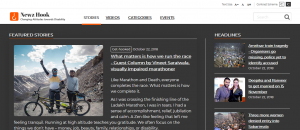 Screenshot of NewzHook website with High contrast scheme