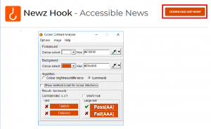 Screenshot of Newzhook website with Download App Now! button highlighted