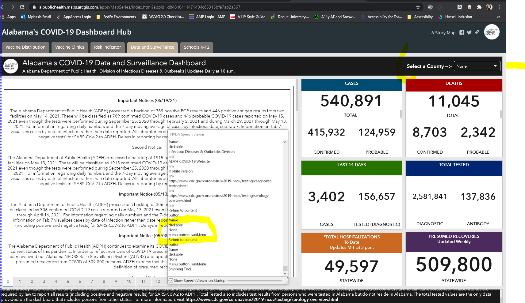 County drop down menu missing label