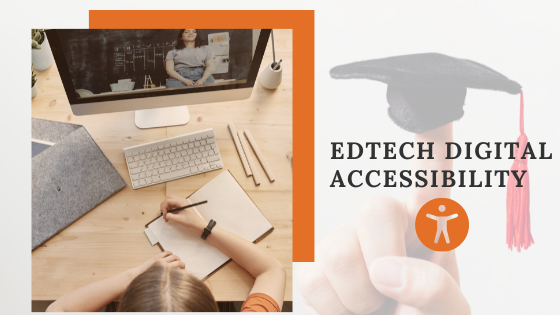 a student taking notes from online class - edtech digital accessibility