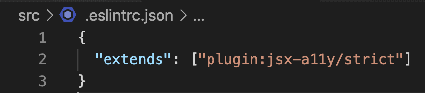 .eslintrc.json file with code