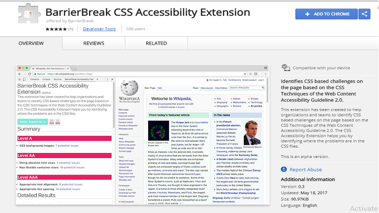 BarrierBreak CSS extension screenshot