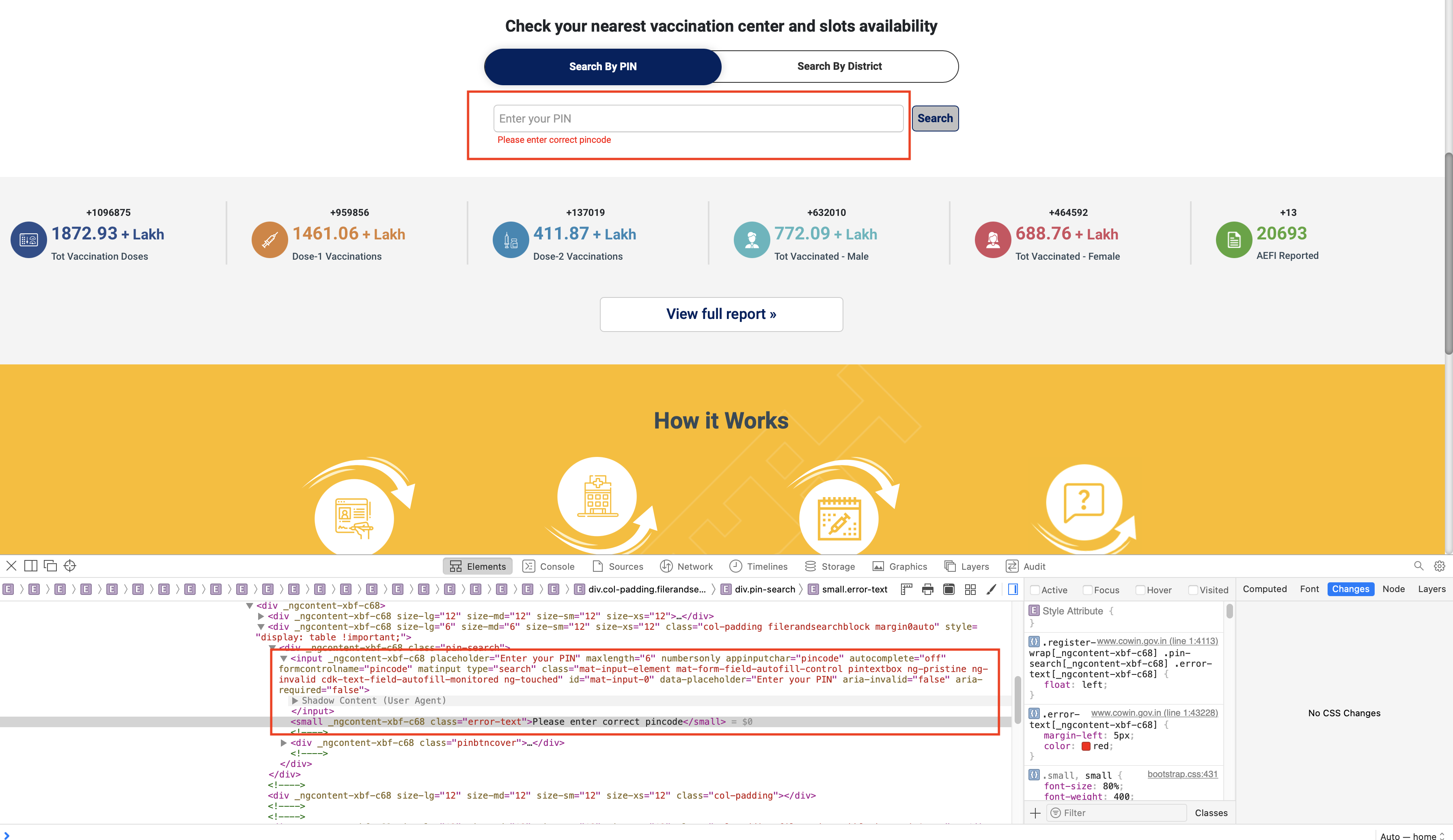 Missing error association with instance and code highlight